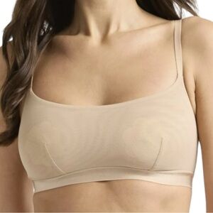 Joyspun Women's Double Layer Lightweight Pullover Tan Mesh Bralette Size L NWT
